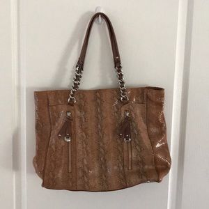 B Makowsly Snake Embossed Leather Bag